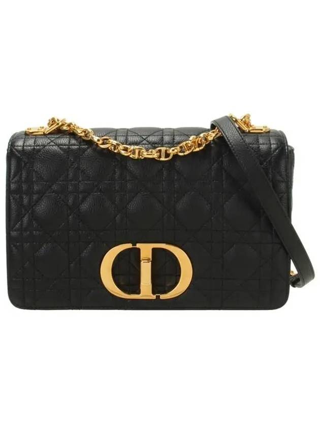 Women's Caro Supple Cannage Calfskin Medium Cross Bag Black - DIOR - BALAAN 2