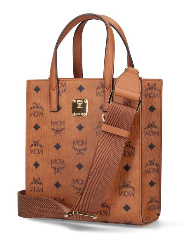 Monogram Print Tote Bag Brown - MCM - BALAAN 4