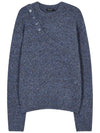 Asymmetric layered neck sweater deep blue - MSKN2ND - BALAAN 3