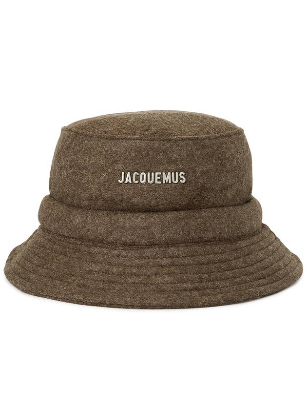 Le Bob Gadjo Bow Bucket Hat Dark Brown - JACQUEMUS - BALAAN 3