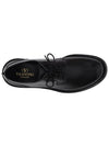 Men's Rockstud Essential Leather Derby Black - VALENTINO - BALAAN.