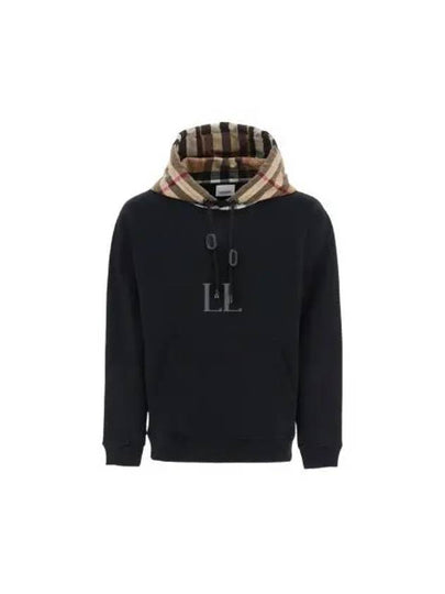 Check Hood Cotton Hoodie Black - BURBERRY - BALAAN 2