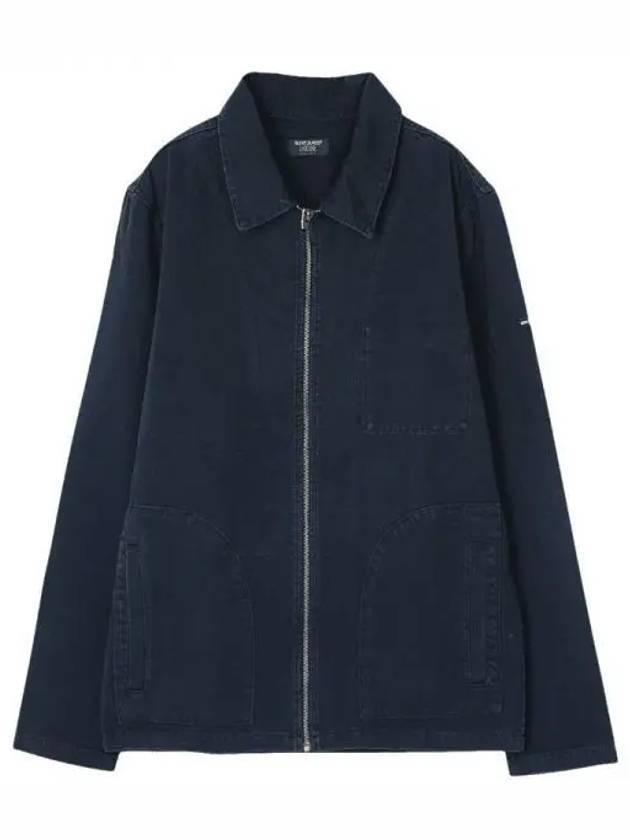 Cotton Zip-Up Jacket Marine - SAINT JAMES - BALAAN 1