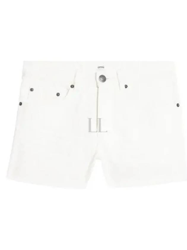 Straight Denim Shorts Natural White - AMI - BALAAN 2