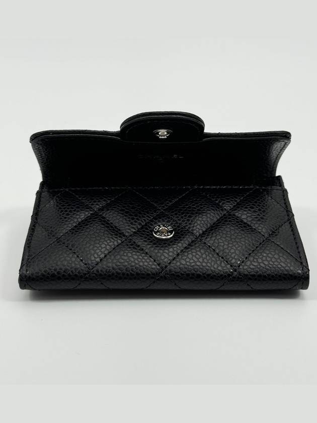 Domestic Classic snap card wallet caviar silver plate black AP0214 Cambon - CHANEL - BALAAN 5