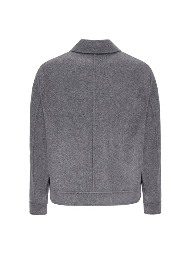 Flap Pocket Wool Cashmere Jacket Grey - AMI - BALAAN 3