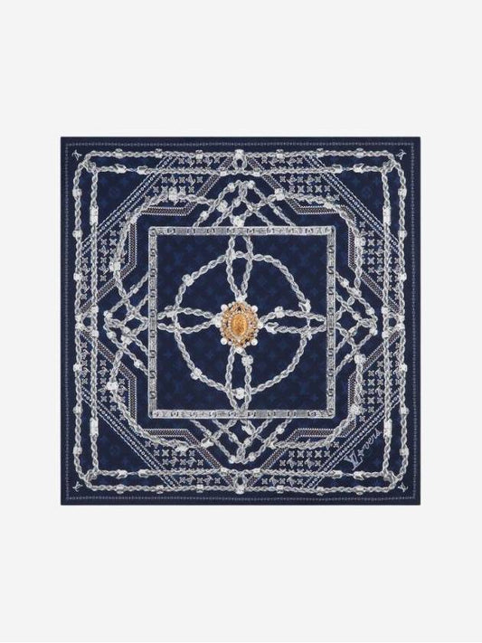 LV Dynasty Silk Bandana Navy M90697 - LOUIS VUITTON - BALAAN 1