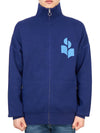 Logo High Neck Knit Zip-Up Cardigan Blue - ISABEL MARANT - BALAAN 2