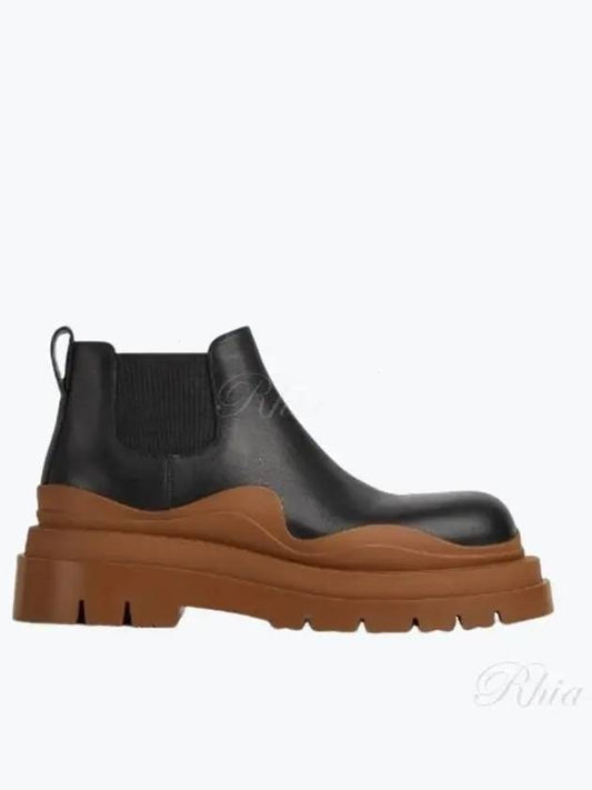 Tire Ankle Chelsea Boots Black Cognac - BOTTEGA VENETA - BALAAN 2