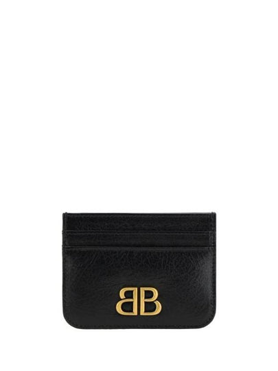 Embellished Logo Leather Card Wallet Black - BALENCIAGA - BALAAN 2