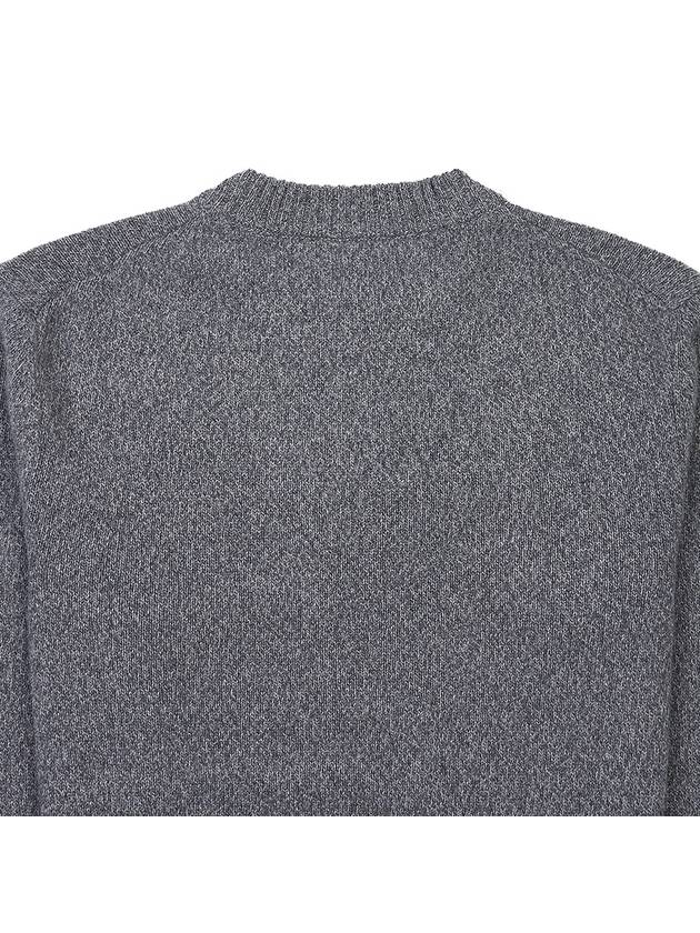 Men's Cashmere Blend Crew Neck Knit Top Grey - AMI - BALAAN 8