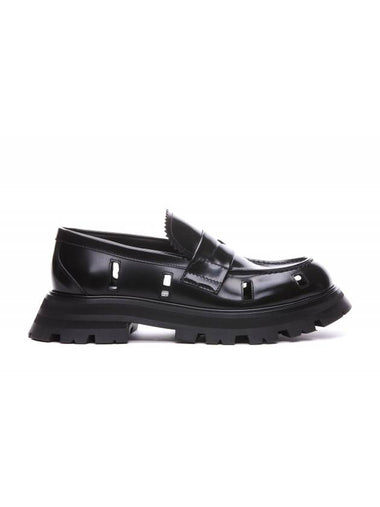 Cutout Flat Loafers Black - ALEXANDER MCQUEEN - BALAAN 1