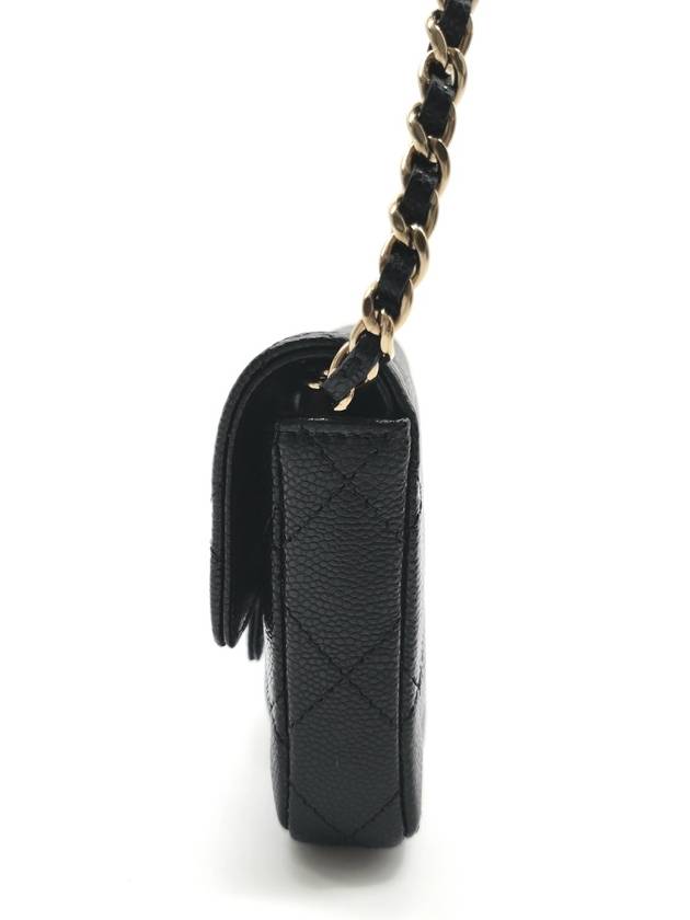 Classic mini chain bag caviar black gold wallet AP3259 - CHANEL - BALAAN 4