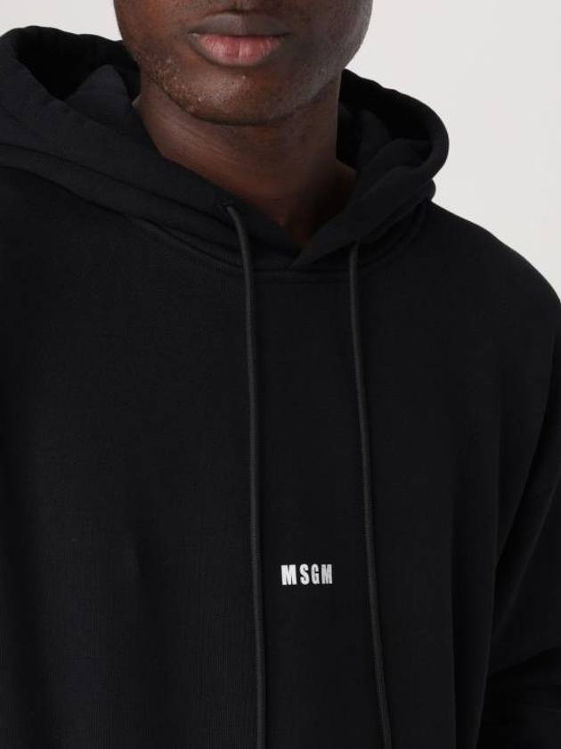 Logo Print Cotton Hoodie Black - MSGM - BALAAN 5