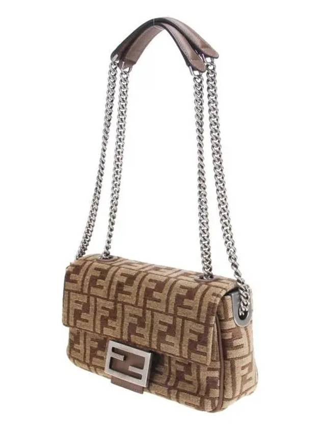 Baguette Chain Medium Shoulder Bag Brown - FENDI - BALAAN 3