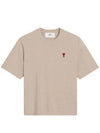 Small Heart Logo Boxy Fit Short Sleeve T-shirt Heather Light Beige - AMI - BALAAN 2