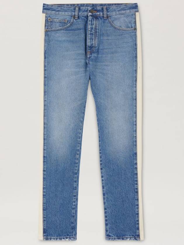 Men's Side Stripe Straight Jeans Blue - PALM ANGELS - BALAAN 4