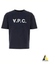 Logo Print Crew Neck Short Sleeve T-Shirt Navy - A.P.C. - BALAAN 2