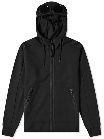 Diagonal Raised Fleece Goggle Hooded Jacket Black - CP COMPANY - BALAAN 1