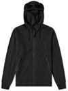 Diagonal Raised Fleece Goggle Hooded Jacket Black - CP COMPANY - BALAAN 1