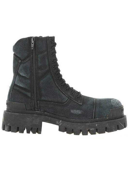 Worn Effect Combat Wolker Boots Black - BALENCIAGA - BALAAN 1