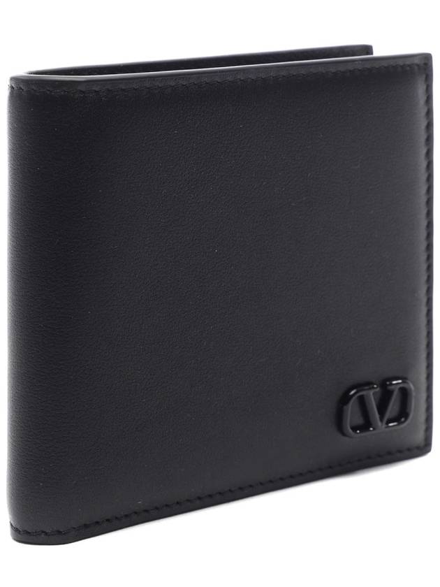 V Logo Signature Half Wallet Black - VALENTINO - BALAAN 4