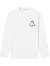 Logo Outline Long Sleeve T-Shirt Optical White - MONCLER - BALAAN 2