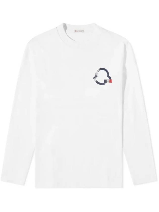 Logo Outline Long Sleeve T-Shirt Optical White - MONCLER - BALAAN 2