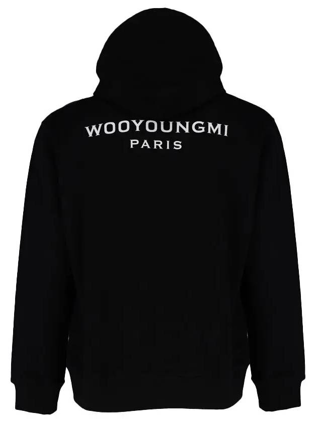 Men's Black Back Logo Long Sleeve Hooded Sweatshirt W241TS37736B - WOOYOUNGMI - BALAAN 1