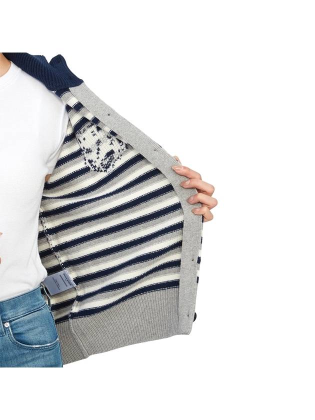 Fox Head Intarsia Stripe Regular Cardigan Black - MAISON KITSUNE - BALAAN 9