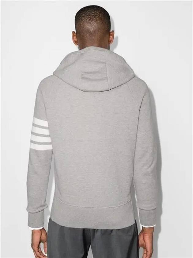 Engineered 4 Bar Diagonal Zip Up Hoodie Light Grey - THOM BROWNE - BALAAN 5