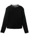 Kids Neckline Logo Ribbed Knit Black MS029179 110 - MSGM - BALAAN 1