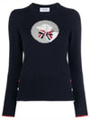 Hector Bow Virgin Wool Knit Top Navy - THOM BROWNE - BALAAN 2