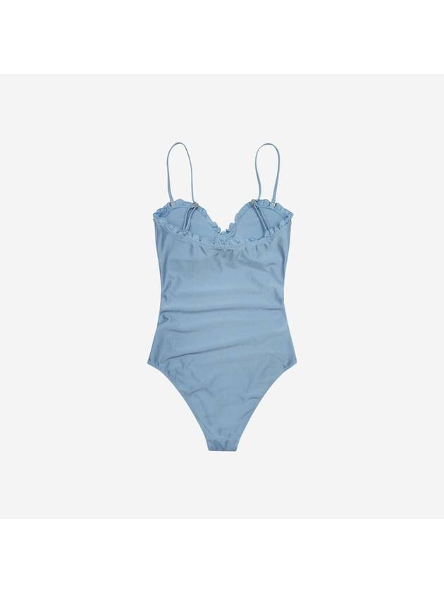 Gathered One-Piece Swimsuit Blue - GANNI - BALAAN 3