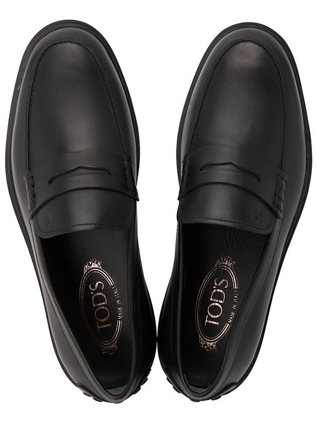 Men's Leather Penny Loafers Black - TOD'S - BALAAN 3