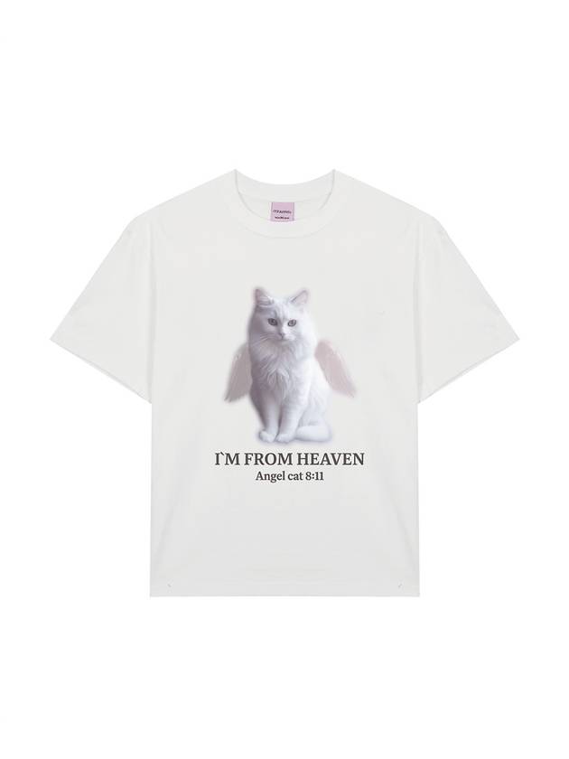 Angel Cat  Ver.3 Short Sleeve T-Shirt White - ITZAVIBE - BALAAN 2