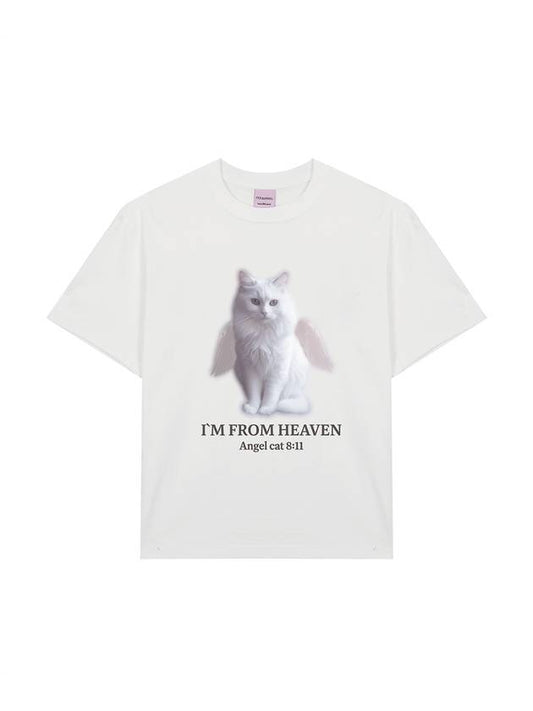 IBB23UT05WH ANGEL CAT T SHIRT VER3 WHITE - ITZAVIBE - BALAAN 2