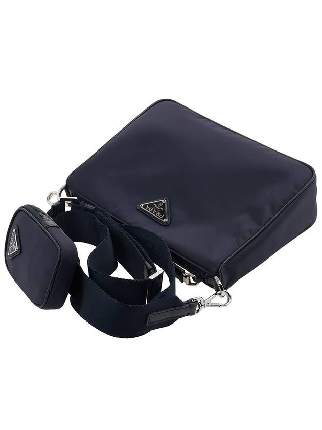 Re-Nylon Saffiano Leather Shoulder Bag Navy - PRADA - BALAAN 5