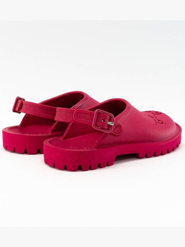 Kids GG Logo Rubber Sandals Pink - GUCCI - BALAAN 7