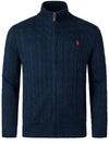 Pony Motif Cable Zipper Knit Cotton Cardigan Navy - POLO RALPH LAUREN - BALAAN 3