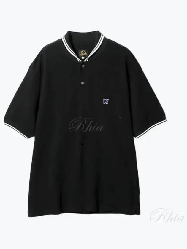 OT257 C Black Shawl Collar Polo Men s Short Sleeve Tee - NEEDLES - BALAAN 2