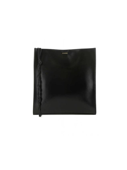 Tangle Medium Leather Cross Bag Black - JIL SANDER - BALAAN 1