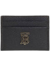 Grainy TB Logo Calfskin Card Wallet Black - BURBERRY - BALAAN 3