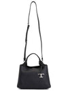 Logo Charm Leather Micro Tote Bag Black - TOD'S - BALAAN 8