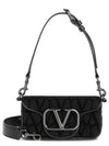 V Logo Toile Iconographe Shoulder Bag Black - VALENTINO - BALAAN 2