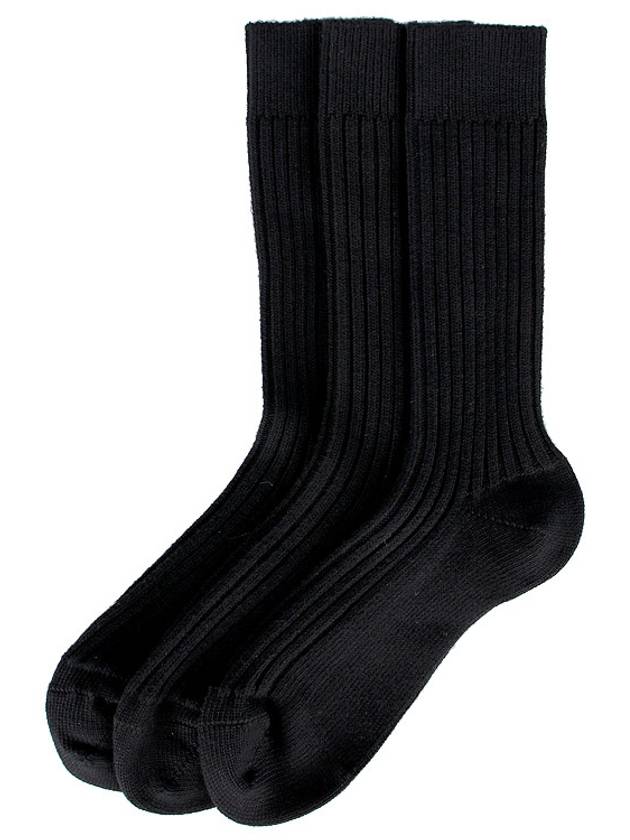 Heart Logo Socks 3 Packs Set Black - AMI - BALAAN 4