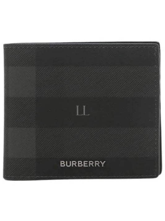 Vintage Check Logo Half Wallet Charcoal - BURBERRY - BALAAN 2