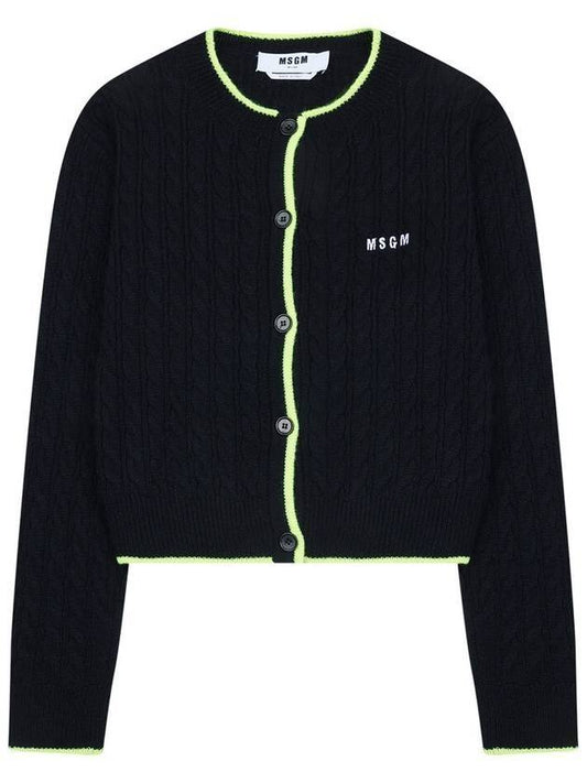 cable knit cardigan black - MSGM - BALAAN 1