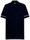 Lightweight Cotton Short Sleeve Polo Shirt Navy - THOM BROWNE - BALAAN 3