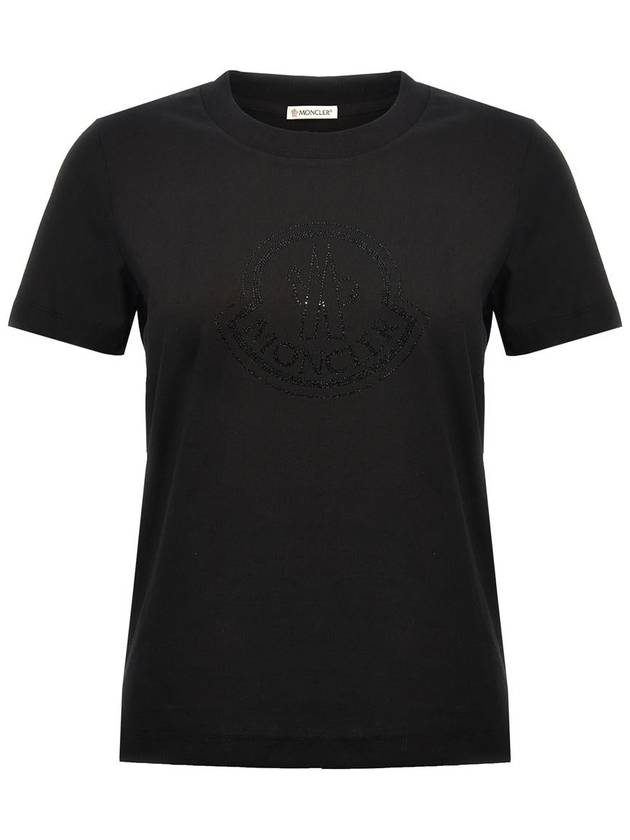 Crystal Logo Short Sleeve T-Shirt Black - MONCLER - BALAAN 2